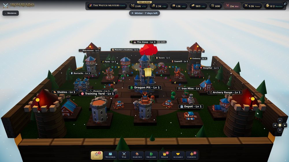 A fully-built 3D keep in Iron Realms
